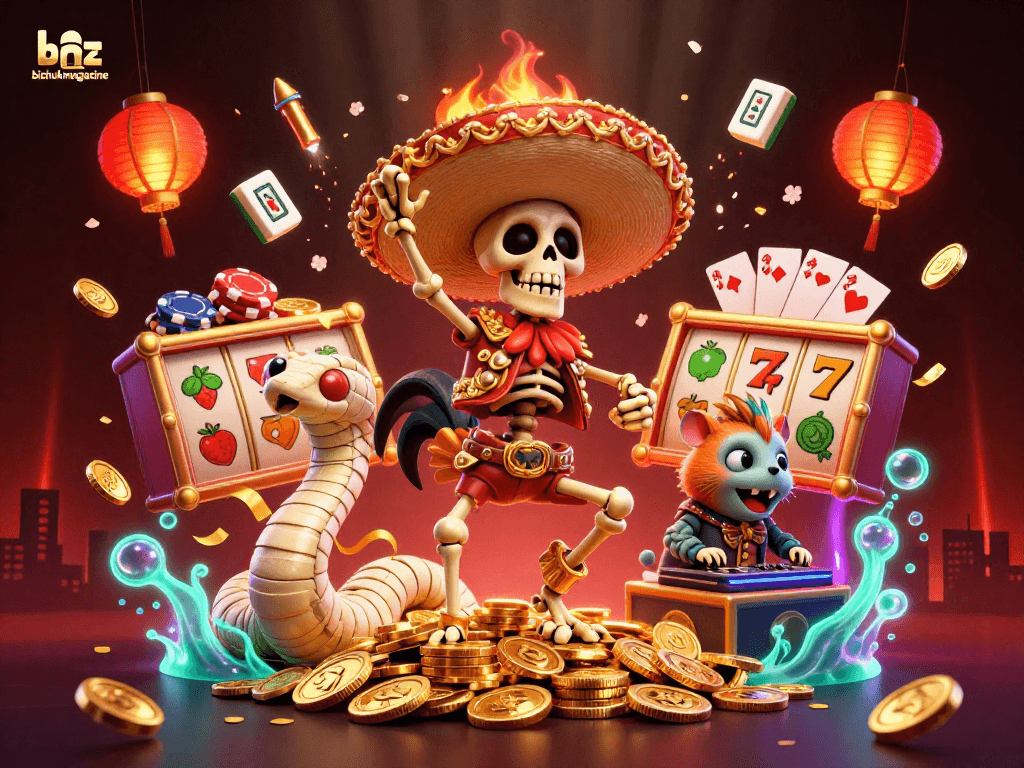 Experience vibrant casino action featuring bizhubmagazine's playful characters and thrilling game elements.