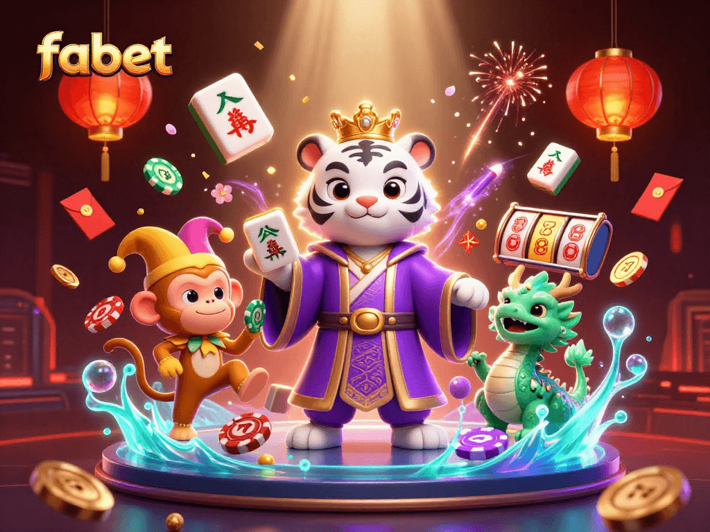 Experience fabet with a dazzling scene featuring a white tiger, a golden monkey, and a jade dragon emphasizing excitement.