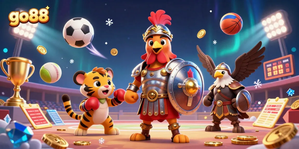 Engage in thrilling gameplay with go88 as a gladiator rooster showcases sports betting excitement.