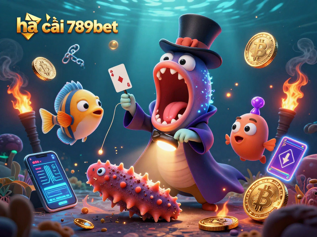 Engage in thrilling gaming at "hà cái 789bet" with 3D characters and vibrant casino elements.