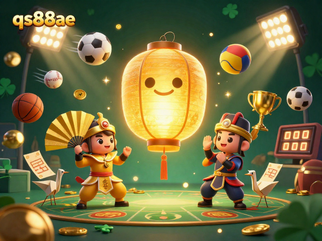 Experience thrilling gameplay with qs88ae in a vibrant 3D casino scene featuring lucky symbols and dynamic sports elements.
