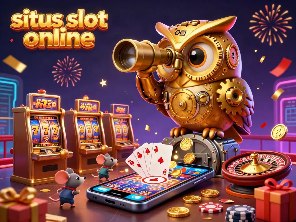 situs slot online offers thrilling slot adventures with a clockwork owl and colorful game elements in action