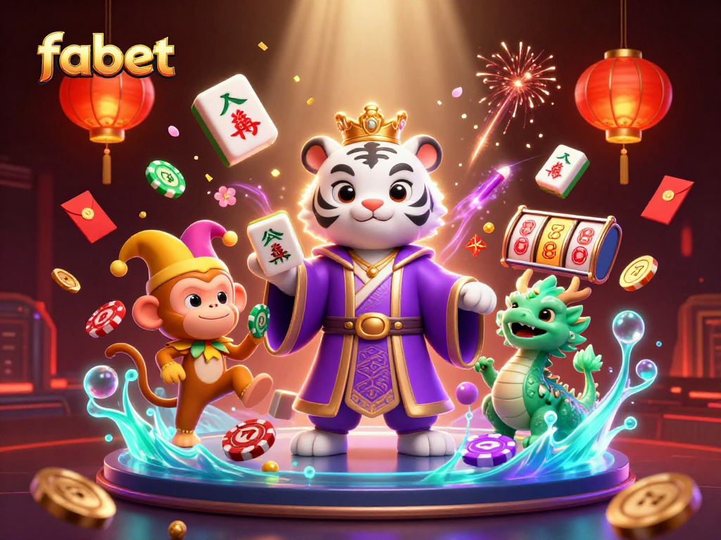 Experience fabet with a dazzling scene featuring a white tiger, a golden monkey, and a jade dragon emphasizing excitement.