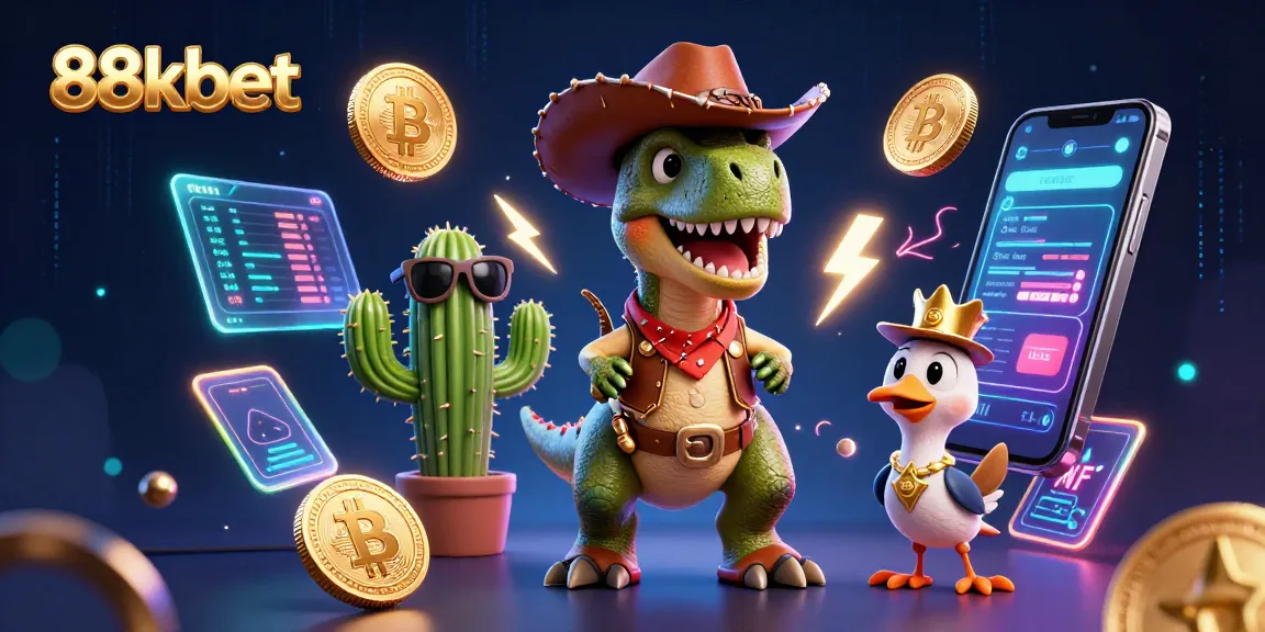 Engage with thrilling games at 88kbet featuring a vibrant casino illustration.
