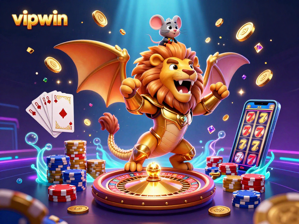 Experience thrilling games at vipwin with a golden chimera and exciting casino elements.