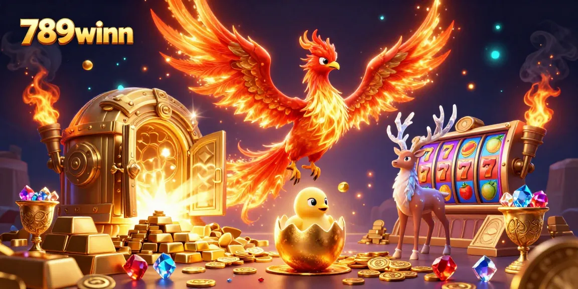 Experience the thrill of slots with 789winn's powerful jackpot strategies illustrated in a vibrant scene.