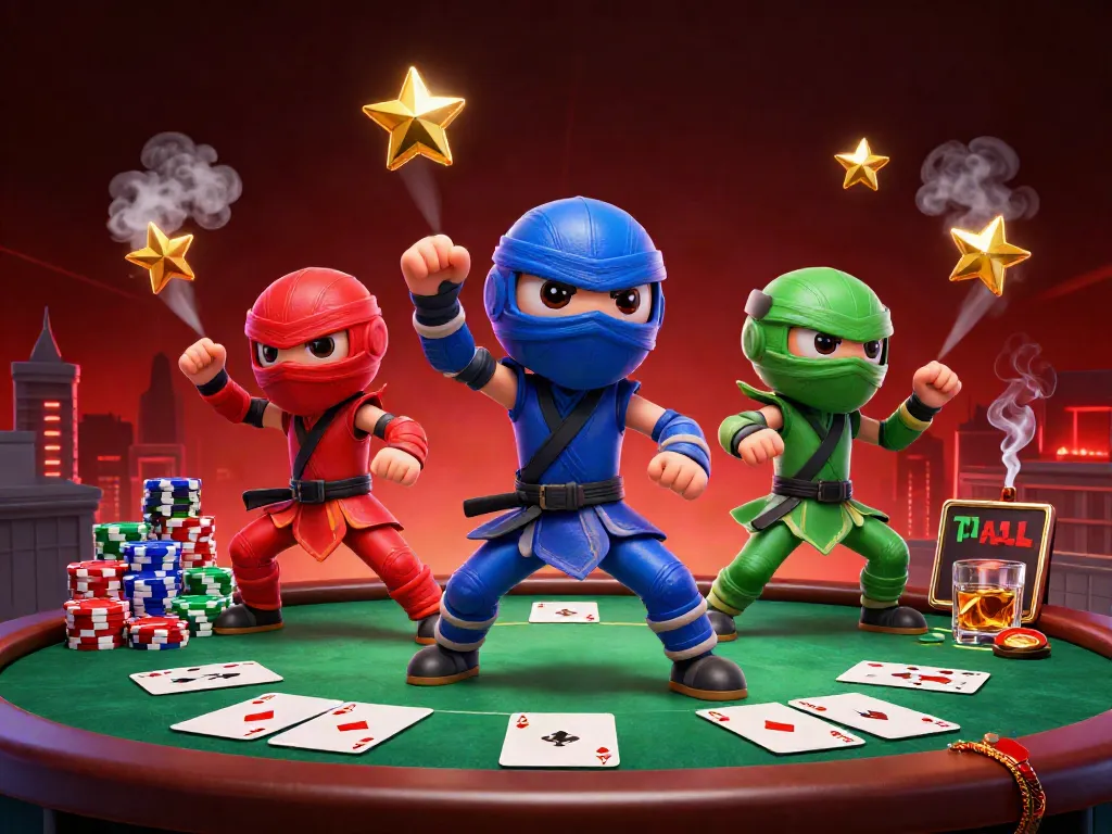 Engage with wzqq888 as ninja chameleons showcase thrilling poker action.