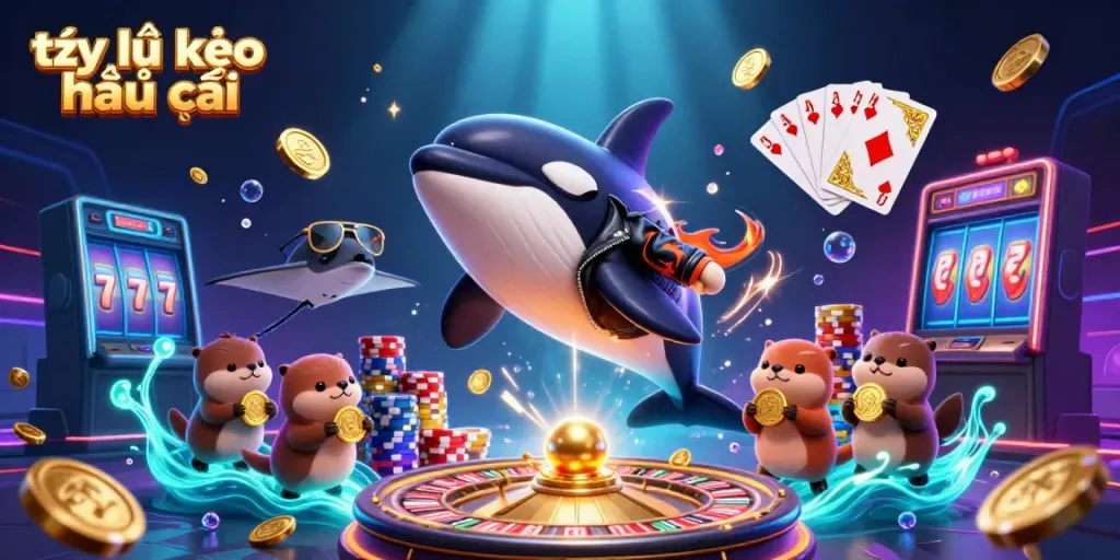 Experience the thrill of tỷ lệ kèo nhà cái with vibrant characters and casino elements.