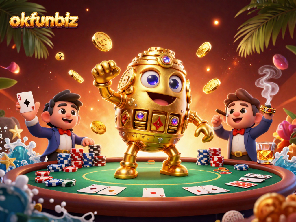 Win big with okfunbiz's exciting slot reels and vibrant casino atmosphere.