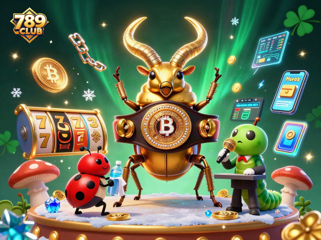 Experience vibrant gaming action with 789CLUB in a lively 3D casino illustration.