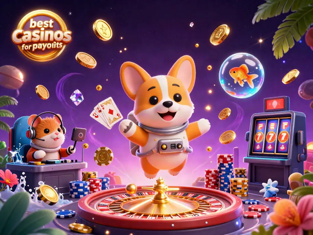 Experience thrilling wins at the best online casinos for payouts with our engaging 3D illustration.