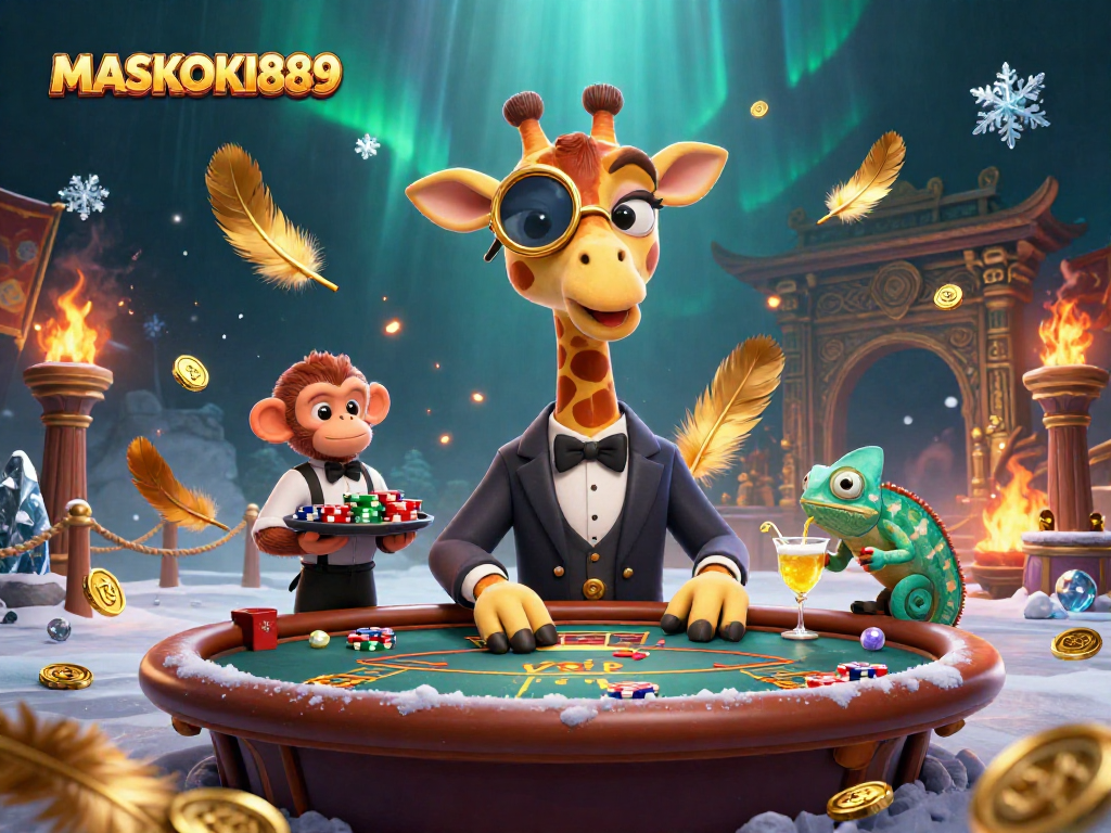 Join the action in MASKOKI889's vibrant casino scene with colorful characters and dynamic gaming elements.