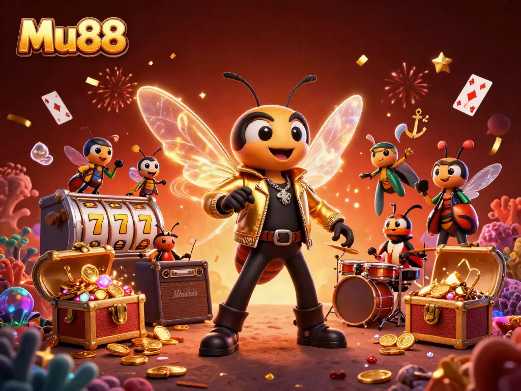 Mu88 online casino gameplay, featuring a vibrant scene with characters and dynamic slot elements.
