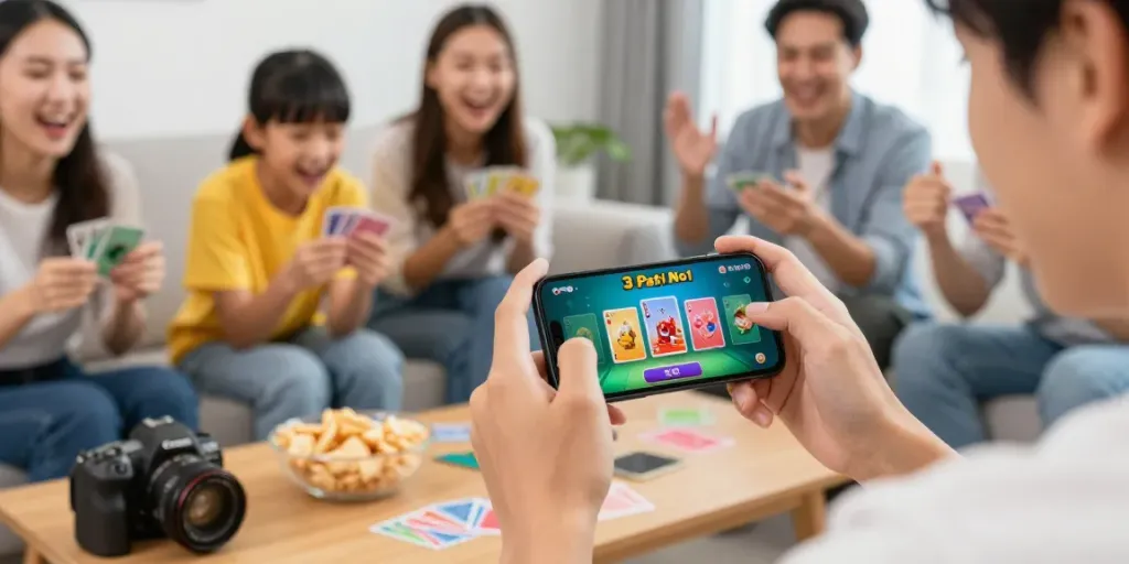 Experience the excitement of 3 Patti No1 in a vibrant game night setting