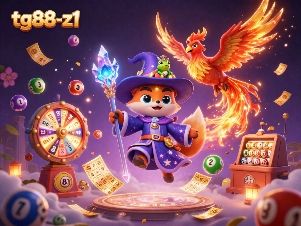 Experience thrilling wins with tg88-z1 as a wizard fox conjures colorful lottery excitement!