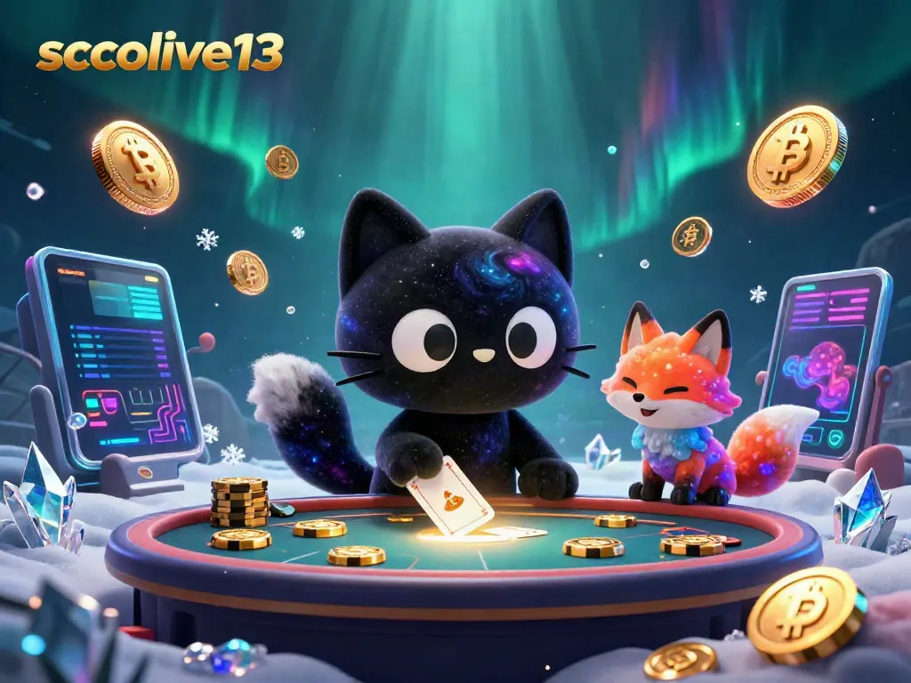 Engage in thrilling bets on socolive13 with a vibrant cosmic casino scene featuring unique characters and crypto elements.