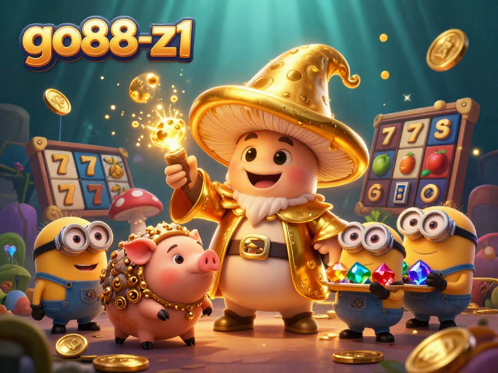 Engage with go88-z1's magical casino scene filled with treasures, slots, and enchanting characters.