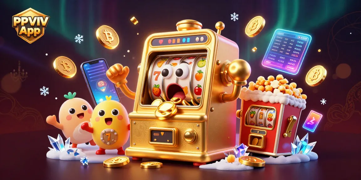 Spin to win with the PPVIP App as excited slot machines celebrate a jackpot in a vibrant casino scene.