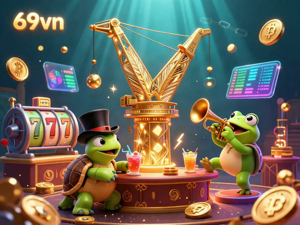 Engage with 69vn through captivating slots and jackpot action in an ultra-detailed casino scene.