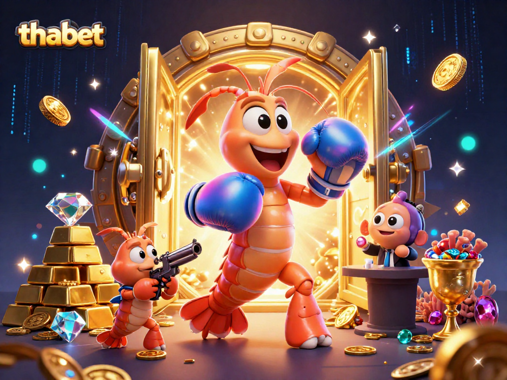 Experience thrilling gaming with thabet featuring vibrant sea creatures celebrating a jackpot.