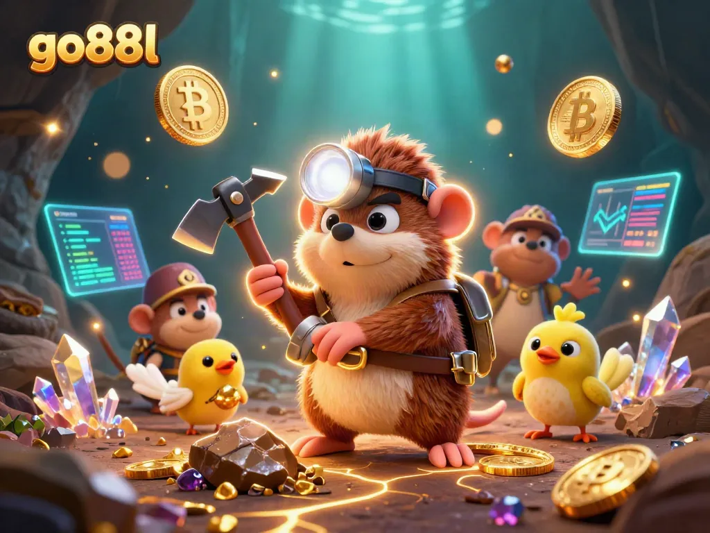 Experience thrilling adventures at go88l with a treasure hunter mole exploring gem-filled caves.