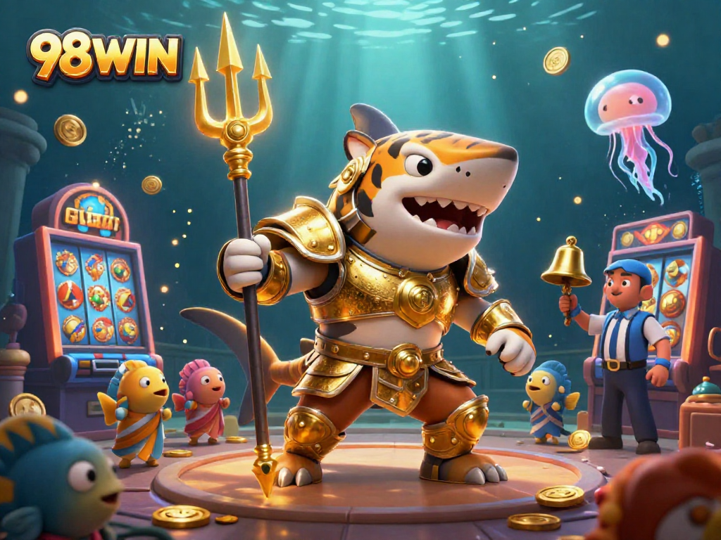 Experience thrilling gameplay at 98WIN with a vibrant underwater colosseum filled with action and excitement.