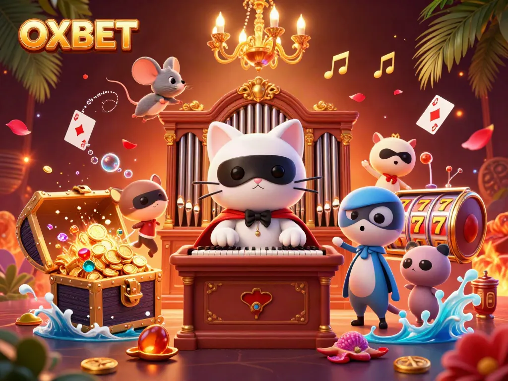 Experience the excitement of OXBET casino with a vibrant 3D illustration depicting thrilling gameplay and dynamic characters.